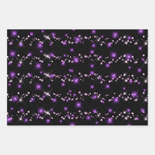Imitate funkeln lila Muster Geschenkpapier Set (Vorderseite 3)