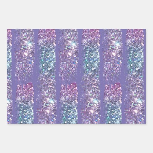 Imitate funkeln lila Muster Geschenkpapier Set (Vorderseite)