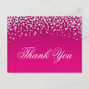 Imitate Funkelnd Diamonds Hot Pink Ombre Vielen Da Postkarte