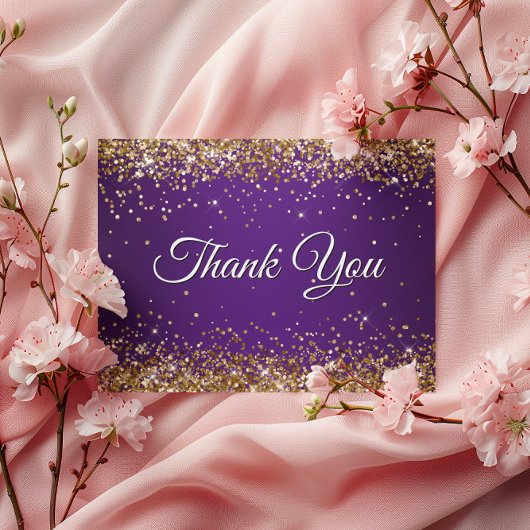 Imitate Funkelnd Gold Glitzer Royal Lila Vielen Da Postkarte