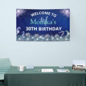 Imitate Funkelnd Mermaid Glitzer Blue Ocean Monogr Banner (Messeveranstaltung)