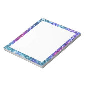 Imitate Funkelnd Mermaid Glitzer Border White Notizblock (Rotiert)