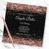 Imitate Funkelnd Rose Gold Glitzer Black Einladung