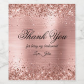 Imitate Funkelnd Rose Gold Glitzer Foil Vielen Dan Weinetikett (Einzelnes Label)