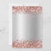 Imitate Funkelnd Rose Gold Glitzer Silberfolie Einladung (Rückseite)