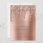 Imitate Funkelnd Rose Gold Glitzer Tropfen Fohlen  Einladung (Rückseite)