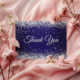 Imitate Funkelnd Silver Glitzer Navy Blue Vielen D Postkarte