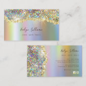 Imitate funkelnder Glitzer mit holografischer Foli Visitenkarte (Vorne/Hinten)