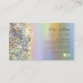 Imitate funkelnder Glitzer mit holografischer Foli Visitenkarte (Rückseite)