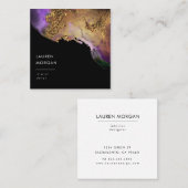 Imitate für Aquarellfarben, Rosa und Gold - Visite Quadratische Visitenkarte (Vorne/Hinten)