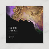 Imitate für Aquarellfarben, Rosa und Gold - Visite Quadratische Visitenkarte (Vorderseite)