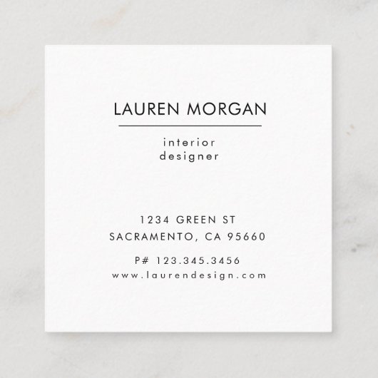 Imitate für Aquarellfarben, Rosa und Gold - Visite Quadratische Visitenkarte (Rückseite)