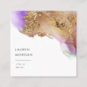 Imitate für Aquarellfarben, Rosa und Gold - Visite Quadratische Visitenkarte (Vorderseite)
