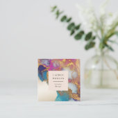 Imitate für Aquarellfarben, Rosa und Gold - Visite Quadratische Visitenkarte (Stehend Vorderseite)