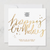 Imitate für benutzerdefinierte Logos Gold Handschr Karte (Vorderseite)