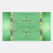 Imitate für das Umweltzeichen Gold Verzierte Dekor Rechteckiger Aufkleber (Vorderseite)