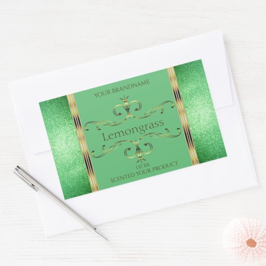 Imitate für das Umweltzeichen Gold Verzierte Dekor Rechteckiger Aufkleber (Umschlag)