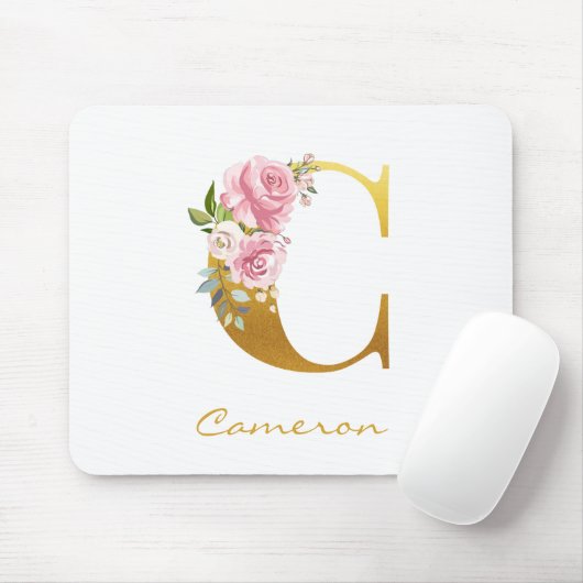 Imitate für die Blumenmonogramm - Goldname Erstper Mousepad (Mit Mouse)