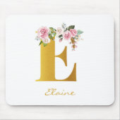 Imitate für die Blumenmonogramm - Goldname Erstper Mousepad (Vorne)
