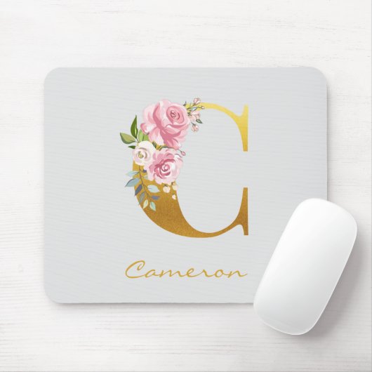 Imitate für die Blumenmonogramm - Goldname Erstper Mousepad (Mit Mouse)