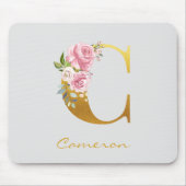 Imitate für die Blumenmonogramm - Goldname Erstper Mousepad (Vorne)