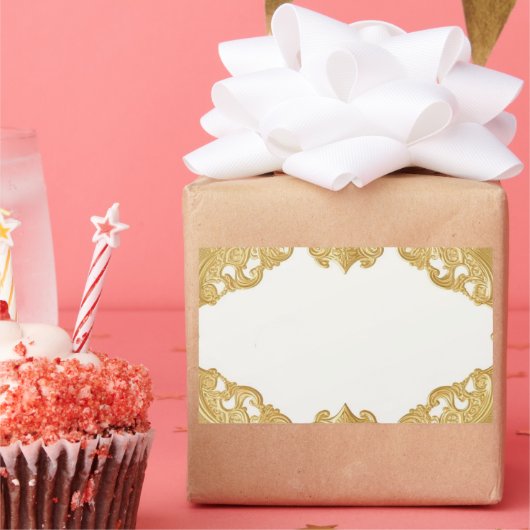 Imitate für die Goldgrenzenvorlage zeichnen rechte Rechteckiger Aufkleber (Party)