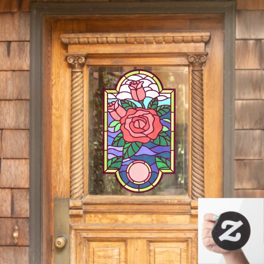 Imitate für die Rose von Floral Fensteraufkleber (Haustür)