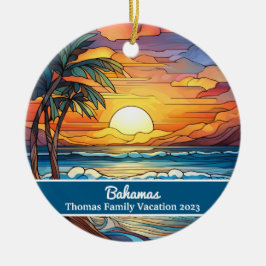 Imitate für Familienurlaub Bahamas aus festem Glas Keramik Ornament