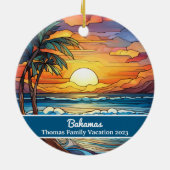 Imitate für Familienurlaub Bahamas aus festem Glas Keramik Ornament (Hinten)