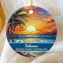 Imitate für Familienurlaub Bahamas aus festem Glas Keramik Ornament