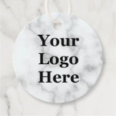 Imitate für Firmenlogos aus weißem Marmor 2-seitig Geschenkanhänger (Vorderseite)
