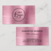 Imitate für Firmenlogos Hellrosa Ombre Visitenkarte (Vorne/Hinten)