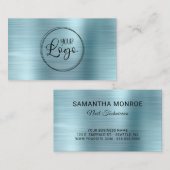 Imitate für Firmenlogos Light Blue Ombre Foil Visitenkarte (Vorne/Hinten)