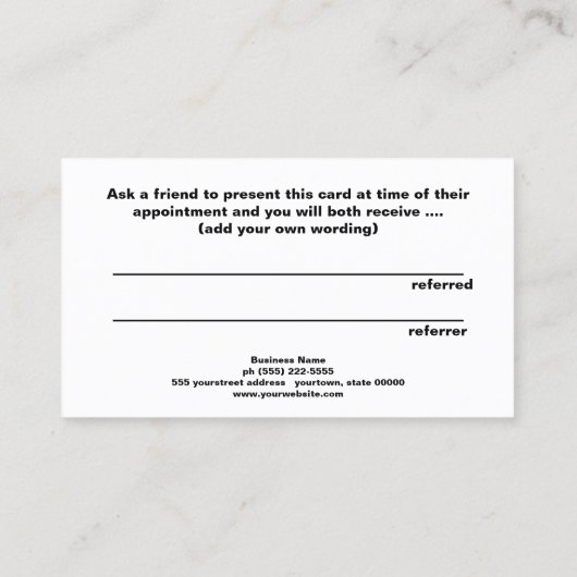 Imitate für Kundenreferenzen Silver Sequins Empfehlungskarte (Rückseite)