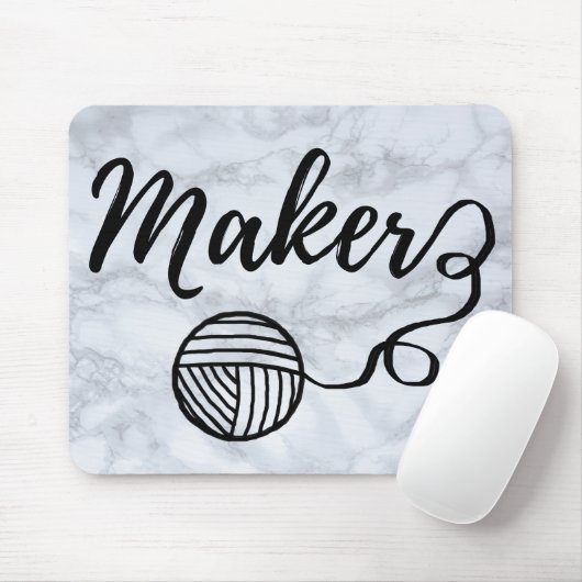 Imitate für Maker- und Garntypografie Marmortextur Mousepad (Mit Mouse)