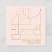 Imitate für moderne geometrische Art Deco Quadratische Visitenkarte (Vorderseite)