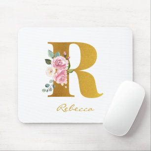 Imitate für Monogramme mit Blumenmuster - Name Per Mousepad