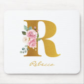 Imitate für Monogramme mit Blumenmuster - Name Per Mousepad (Vorne)