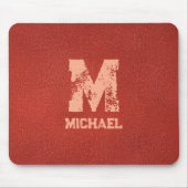 Imitate für Monogrammnamen Lederaussehen gestörter Mousepad (Vorne)