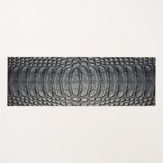 Imitate für schwarze Krokodile Alligator-Skin Lede Yogamatte (Vorderseite (Horizontal))