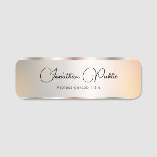 Imitate für Skriptnamen Silver Template Trendy Typ Namensschild