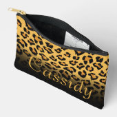 Imitate Fur Wild Leopard Print mit Goldname Zubehörtasche (Offen)