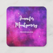 Imitate Galaxy Square & Lila Space & Stars Quadratische Visitenkarte (Vorderseite)