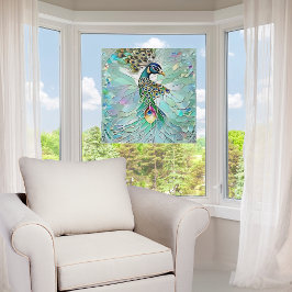 Imitate gebrochen Glass Peacock Fensteraufkleber