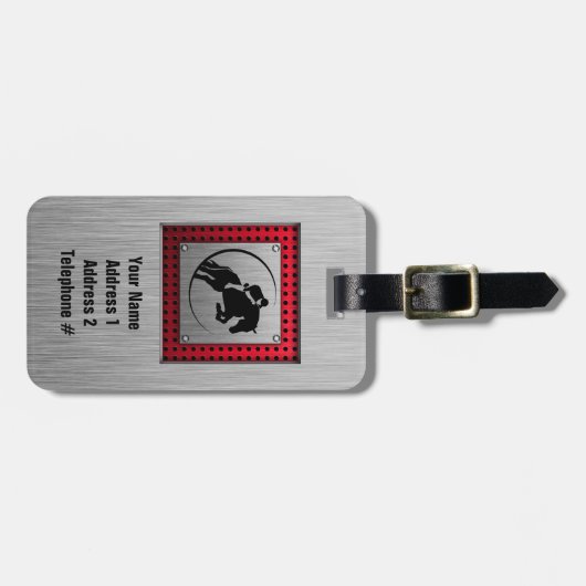 Imitate gebürstete Aluminium Reittier. Gepäckanhänger (Vorderseite horizontal)