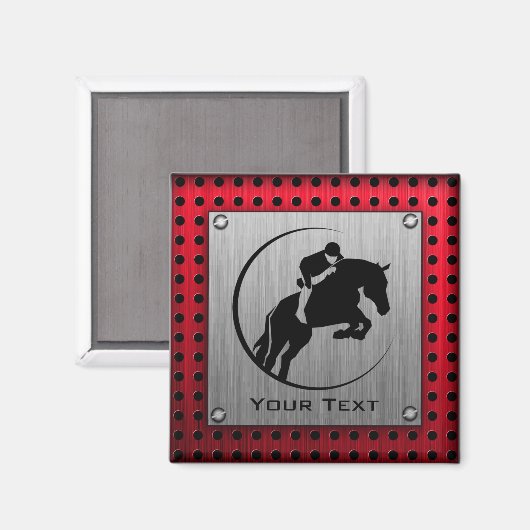 Imitate gebürstete Aluminium Reittier. Magnet (Vorderseite/Rückseite)