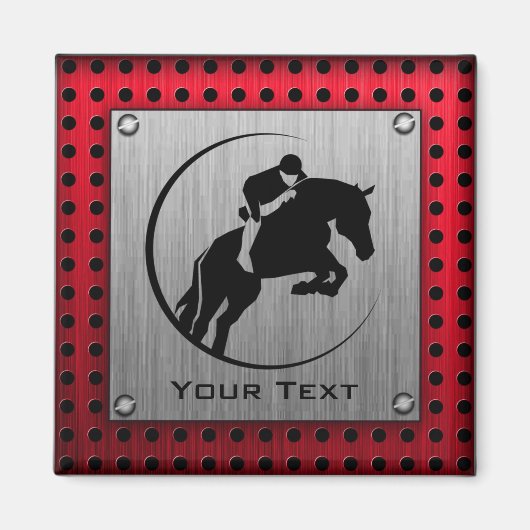 Imitate gebürstete Aluminium Reittier. Magnet (Vorne)