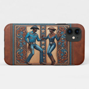Imitate gemachte Lederbraun- und Türkistänzer Case-Mate iPhone Hülle
