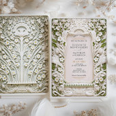 Imitate gemeißelt Elfenbeinblüten Hochzeit Einladung