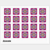 Imitate Gemstone Star Quilt Quadratischer Aufkleber (Blatt)